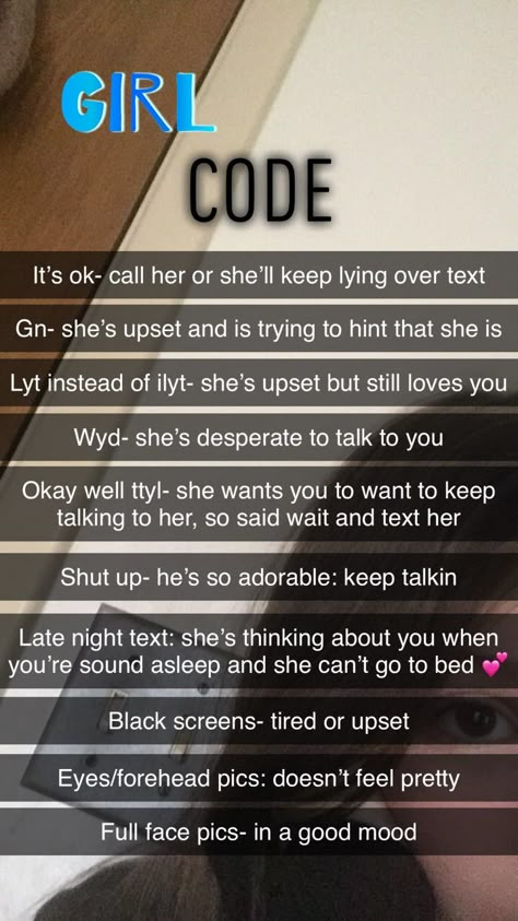 Best Friend Code Language, What Girls Texts Really Mean, Code Names For Crushes Ideas, Girl Code For Guys, Girl Codes For Guys, Boy Code, Code Quotes, Girl Code Quotes, Words For Best Friend