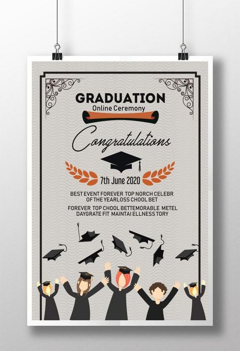 Seasons Poster, Poster Promotion, Graduation Poster, Party Stationery, Poster Display, Music Decor, Party Poster, Graduation Ceremony, Psd Free Download