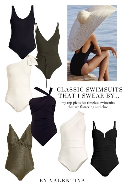 Soft Classic Bathing Suits, Bahamas Bathing Suits, Old Money One Piece Swimsuit, Soft Classic Swimsuit, Classic One Piece Swimsuit, Dramatic Classic Swimwear, Soft Dramatic Swimsuit, Elegant Swimwear Classy Bathing Suits, Elegant Bathing Suits