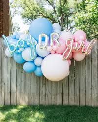 Gender Reveal Balloon Garland, Simple Balloon Decoration, Gender Reveal Photo, Mosaic Letters, Baby Blocks Baby Shower, Gender Reveal Photos, Gender Reveal Themes, Balloon Background, Gender Reveal Balloons