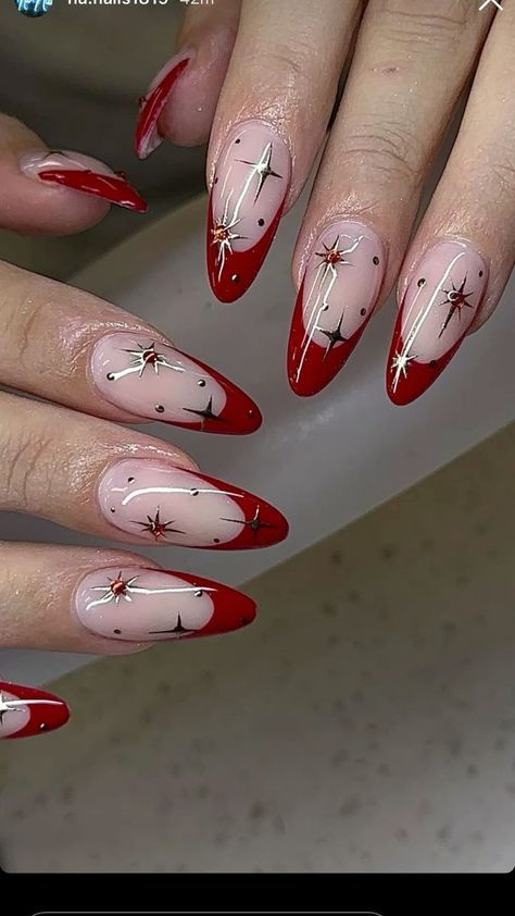 Red Nail Designs, White Nail, Star Nails, Xmas Nails, Minimalist Nails, Funky Nails, Dream Nails, Dope Nails, Best Acrylic Nails