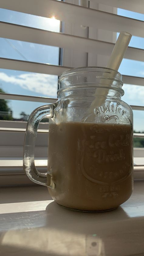 Mason Jar Coffee Mug, Mason Jar Aesthetic, Jar Aesthetic, Mason Jar Coffee, Aesthetic Drink, Coffee Collection, Ice Coffee, Mason Jar Mug, Iced Coffee