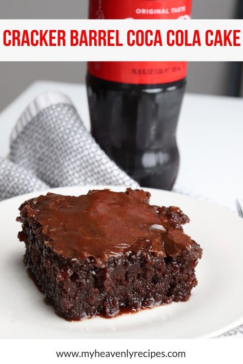 Cracker Barrel Chocolate Coke Cake, Chocolate Cola Cake Recipe, Cracker Barrel Chocolate Cake, Cracker Barrel Coca Cola Cake, Cracker Barrel Coke Cake Recipe, Easy Home Made Cakes, Cocoa Cola Cake Recipe, Coca Cola Cake With Box Cake, Cracker Barrel Coca Cola Cake Recipe