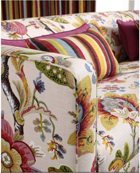 Warwick Fabrics have a new range called Adachi and I think this floral - Alhambra is going to be a big hit. The range is on panels in the ... Reupholstery Ideas, Colorful Home Decor Ideas, Chinoiserie Home, Bedroom Set Designs, House Scotland, Living Room Redesign, Floral Upholstery Fabric, Colorful House, Formal Lounge