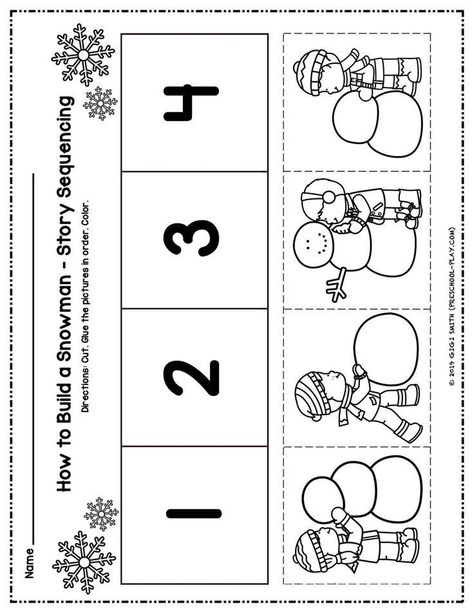 Sequence Activities Preschool, Preschool Sequencing Activities, Kindergarten Sequencing Activities, Kindergarten Sequencing, Winter Worksheets For Preschool, Sequencing Activities Preschool, Preschool Winter Worksheets, Literacy Preschool, Sequencing Activities Kindergarten