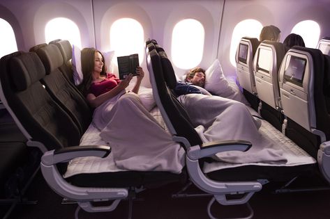 The Best First Class and Business Seats in the Air | Airfarewatchdog Blog Turn Economy Plane Seats Into Bed, Plane Inside, Tips For Long Flights, Long Flight Tips, Flight Tips, Travel Hammock, Economy Seats, Europe 2024, Hawaiian Airlines