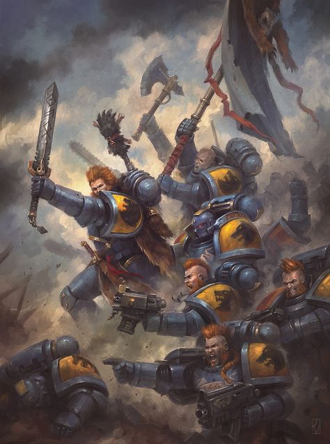 Space Wolves Blood Claws, Jaime Martinez on ArtStation at https://www.artstation.com/artwork/BzGz8 Space Marine Chapters, Warhammer 40k Space Wolves, Space Marine Art, Space Wolf, Roman Legion, Wolf Artwork, Adeptus Astartes, Warhammer 40k Art, Space Wolves