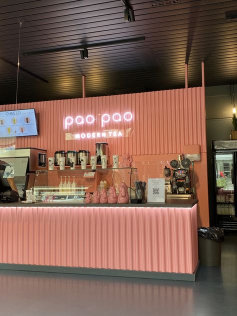 Bubble Tea Restaurant Design, Boba Store Interior, Boba Tea Shop Interior Design Korean, Boba Shop Background, Small Boba Shop Design, Boba Tea Cafe Interior Design, Boba Cafe Design, Bubble Tea Shop Exterior, Bubble Tea Shop Interior