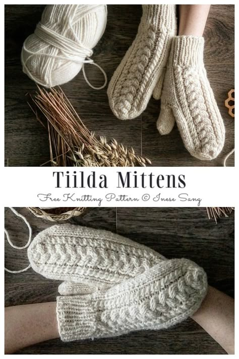 Winter Cable Mittens Free Knitting Patterns - Knitting Pattern Quick Knit Mittens, Cable Knit Mittens Pattern, Cabled Mittens Free Knitting, Two Needle Mittens Free Pattern, 4 Needle Mittens Free Knitting, Womens Mittens Knitting Pattern, Knit Cable Mittens, Chunky Knit Mittens Pattern, Knitting Pattern Mittens Free