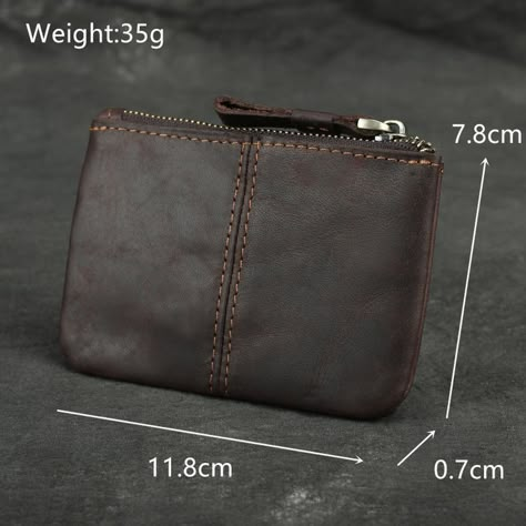 Leather Coin Pouch, Style Business Casual, Zipper Storage, Coin Purse Wallet, Leather Coin Purse, Coin Wallet, Coin Bag, Genuine Leather Bags, Money Bag