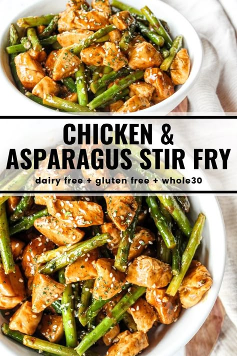 Chicken Asparagus Stir Fry, Chicken And Asparagus Stir Fry, Simple Stir Fry, Stir Fry Chicken, Asparagus Stir Fry, Chicken And Asparagus, Healthy Flour, Easy Stir Fry Recipes, Chicken Fresh