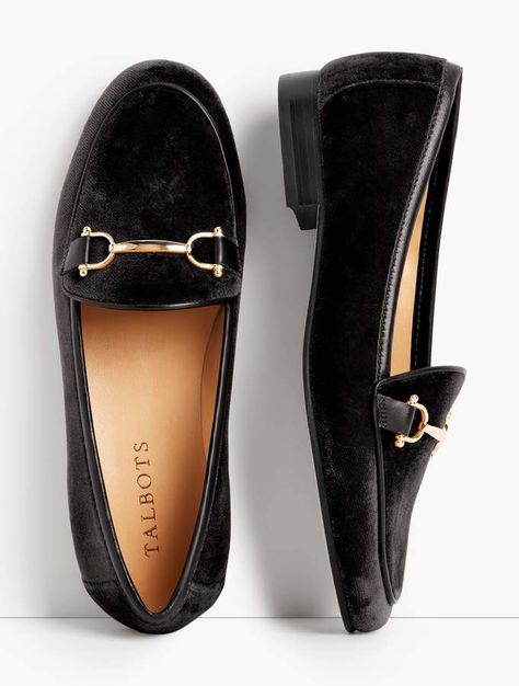 Talbots Cassidy Loafers - Velvet Best Golf Shoes, Loafers Outfit, Tokyo Street Fashion, Female Shoes, Velvet Loafers, Shoes Photography, Shoes Teen, Shoes Sale, Shoes Running