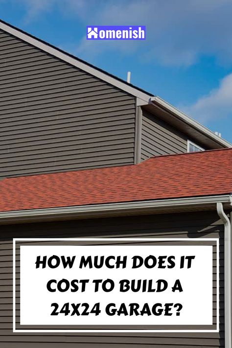 The average cost to build a garage is $50 per square foot. A 24-foot by 24-foot garage will have a total square footage of 576, which brings the average cost of building out to $28,800. Building A Garage On A Budget, Build A Garage, Roll Up Garage Door, Garage Door Colors, Garage Construction, Garage Plans Detached, Garage Roof, Garage Addition, Building A Garage