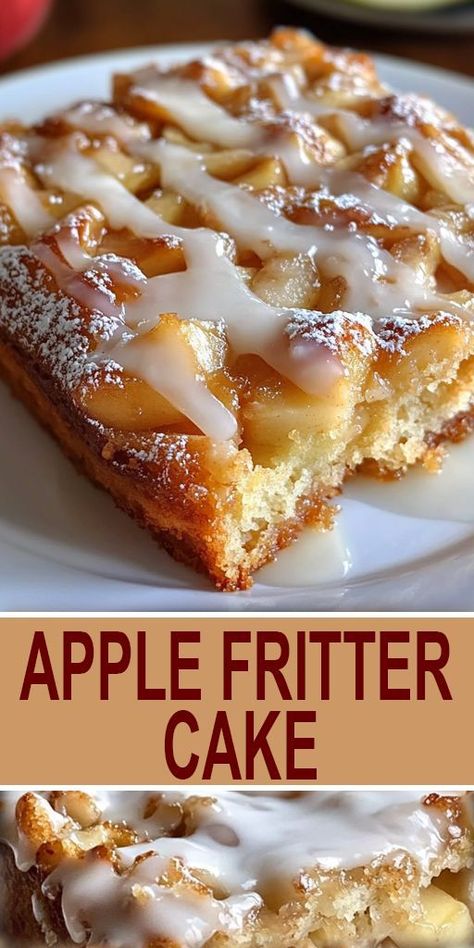 Savor fall flavors with this moist Apple Fritter Cake ! Loaded with fresh apples and topped with a cinnamon glaze, it’s like having a bakery at home. Perfect for cozy weekends or holiday treats! #AppleCake #FallDesserts #CozyBaking Easy Apple Fritters Recipe, Fresh Apple Recipes, Bakery At Home, Apple Fritter Cake, Baked Apple Fritters, Bow Tattoos, Cake With Cinnamon, Cinnamon Glaze, Fresh Apple Cake