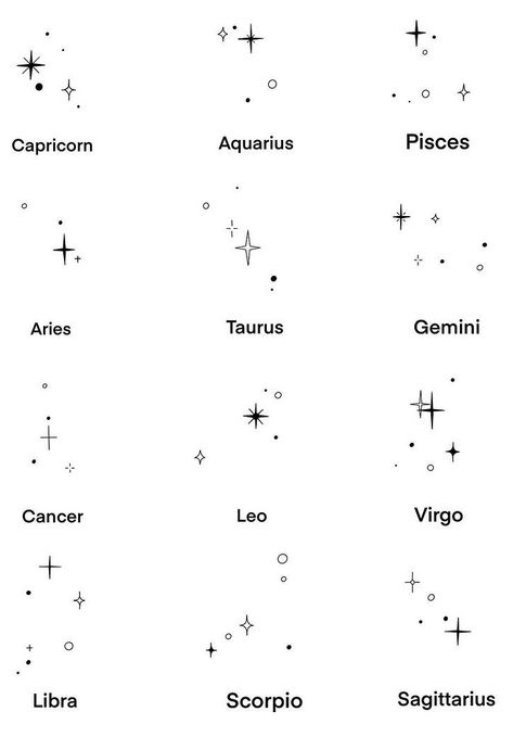 Zodiac Sparkle Tattoo, Ares Zodiac Tattoo, Zodiac Sign Hand Tattoo, Tattoo For Zodiac Sign, Scorpio Zodiac Star Constellation, Star Sign Tattoos Leo, Gemini Tattoo Star Constellation, Zodiac Signs Stars Constellation, Family Astrology Tattoo