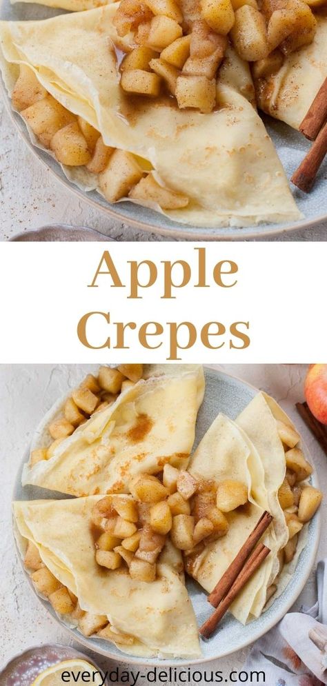 Crepes Recipe Breakfast, Sautéed Apples, Apple Crepes, Best Crepe Recipe, Sweet Crepes Recipe, Easy Crepe Recipe, Crepes Filling, Crepe Recipe, Breakfast Crepes