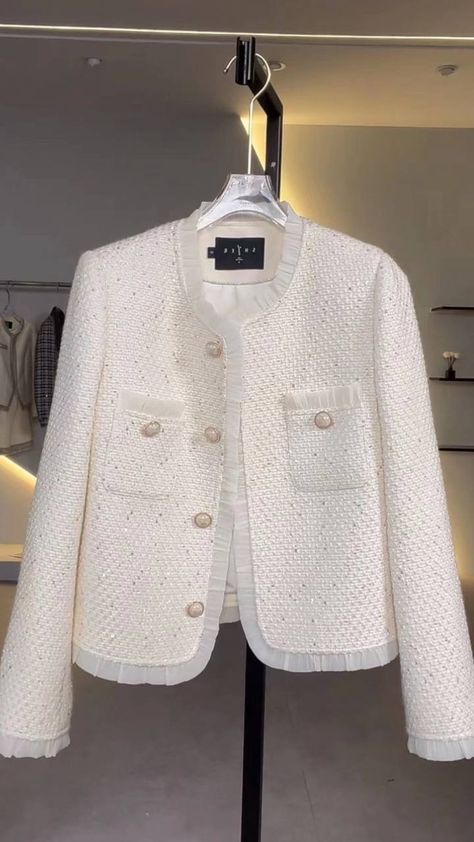 Chanel Jackets For Women, Tweet Jacket, Natural Baby Clothes, Official Dresses, Chanel Tweed Jacket, Chanel Jacket, Women Dresses Classy, Designer Dresses Casual, Diy Dress