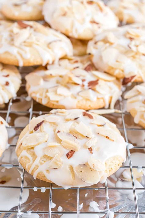 Almond Cookies Recipe - Shugary Sweets Toasted Almond Cookies, Iced Almond Cookies, Almond Slice Cookies, Almond Cream Cookies, Norwegian Almond Cookies, Sliced Almonds Recipes Desserts, Almond Kisses Cookies, Baking With Almonds, Shugary Sweets Recipes