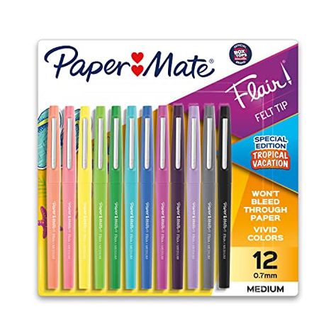 Papermate Flair Pens, Expressive Lines, Paper Mate Pens, Paper Mate Flair, Nature Escape, Felt Tip Pens, Flair Pens, Coloring Supplies, Paper Mate