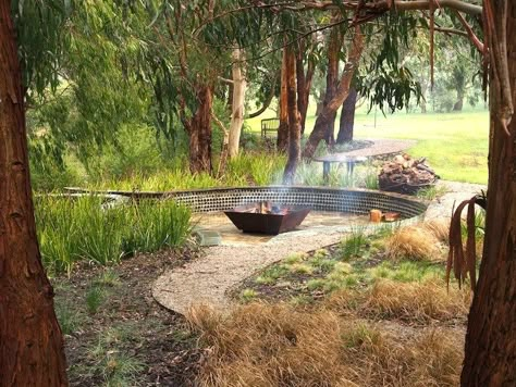 Musk Cottage firepit Australian Garden Design, Australian Gardens, Tropical Landscape Design, Bush Garden, Australian Native Garden, Native Gardens, Australian Landscape, Australian Garden, Australian Native Plants