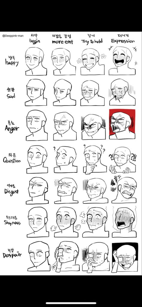 Angry Face Expression Drawing, Shocked Face Reference Drawing, Facial Expressions Drawing Anime, Jealous Face Expression, Flustered Expression Drawing, Irritated Expression Reference, Unhinged Face Expression, Sick Face Expression, Face Expressions Reference Drawing