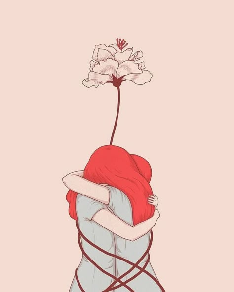 "La compasión no es una relación entre el sanador y el herido. Es una relación entre iguales. Sólo cuando conocemos bien nuestra propia… Hugging Yourself Illustration, Hug Illustration, Art Mignon, Love Illustration, Art Et Illustration, Grid Design, 30 Day Challenge, Love Drawings, Freelance Illustrator