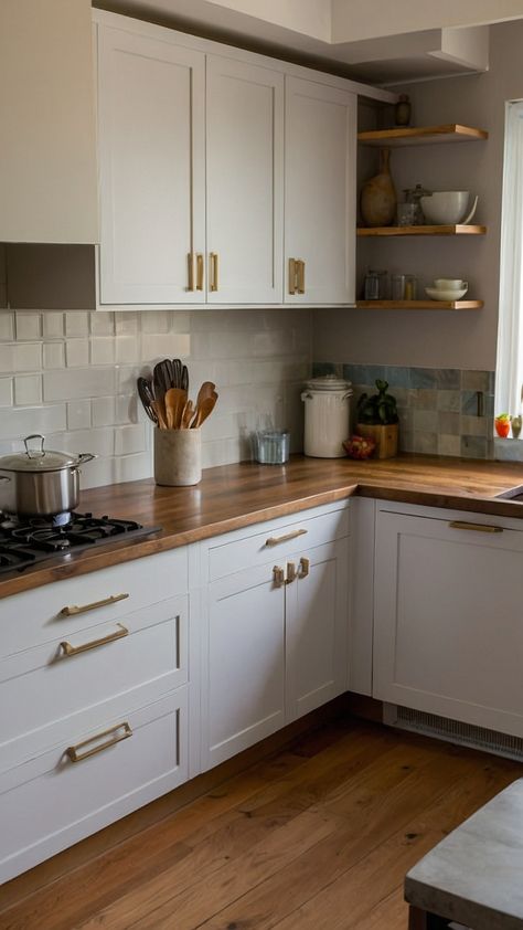 Looking to transform your kitchen on a small budget Get inspired by this small galley kitchen remodel with a midcentury design This RV layout combines DIY rustic elements with sleek black countertops Perfect for a small space with big style Kitchen Remodel Small Space, Small Kitchen Remodel Butcher Block Counter, Small 1960 Kitchen Remodel, 1960 Kitchen Remodel, Galley Kitchen Wood Countertops, Small Kitchen Remodel Ideas Layout, Galley Kitchen Wood Cabinets, Apartment Kitchen Remodel, Kitchen Cabinets Small Kitchen