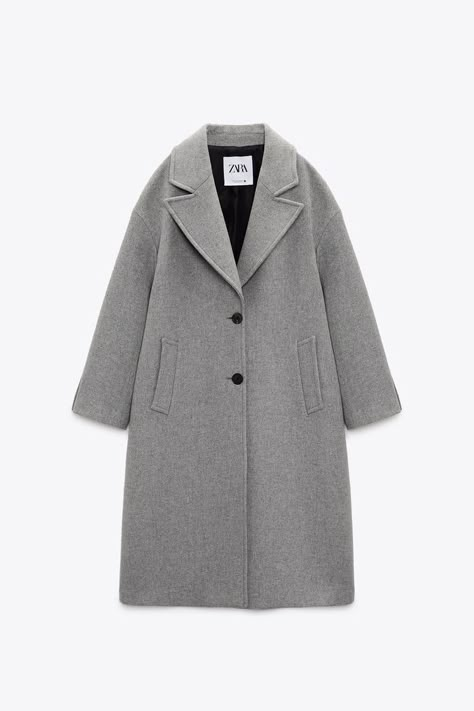 English Teacher Outfit, Winter Mode Outfits, Plush Coat, Lapel Coat, Zara Coat, Winter Fashion Outfits Casual, Fitted Coat, Grey Coat, Oversized Coat