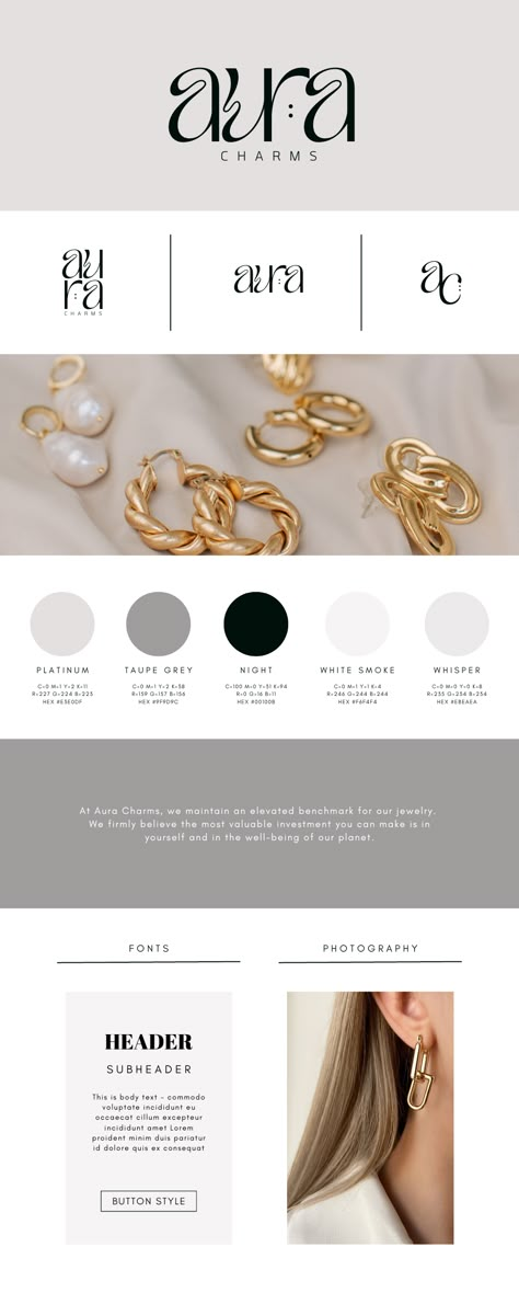 Silver Branding Design, Accessories Brand Identity, Luxury Jewelry Color Palette, Jewelry Logo Design Branding, Color Palette Jewelry Brand, Jewelry Brands Logo, Jewelry Branding Identity Color Palettes, Jewelry Brand Mood Board, Jewelry Business Branding