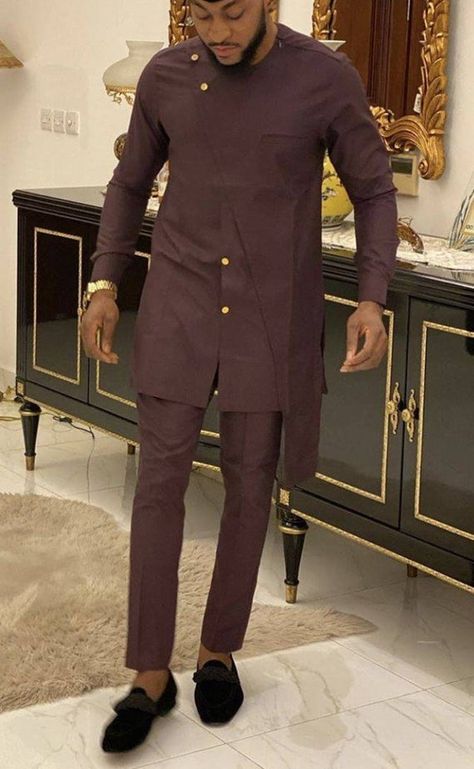 Brown African Wear For Men, Men Senator Styles, Men Senator, African Suits, Groomsmen Outfit, Latest African Wear For Men, Mens Traditional Wear, African Men Clothing, African Wear For Men