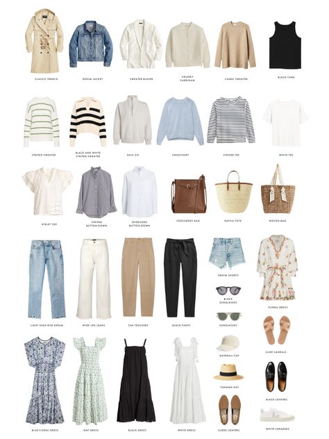 Spring Capsule Wardrobe: The Pieces to Wear This Season Spring Outfits Capsule Wardrobe 2023, Spring Staples 2023, June Capsule Wardrobe, Neutral Minimalist Capsule Wardrobe, 2023 Spring Wardrobe, Wardrobe Capsule 2023 Spring, Switzerland Capsule Wardrobe Summer, City Break Capsule Wardrobe Spring, Summer Clothing Capsule