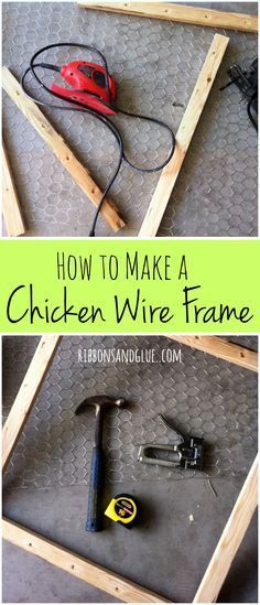 How to make a chicken wire frame with furring strips, chicken wire and a staple… Chicken Wire Ideas, Chicken Wire Projects, Chicken Wire Diy, Chicken Wire Art, Chicken Wire Crafts, Chicken Wire Frame, Wire Projects, Wire Ideas, Wire Diy