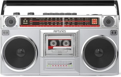 Amazon.com: Riptunes Boombox Radio Cassette Player Recorder, AM/FM -SW1/SW2 Radio, Wireless Streaming, USB/Micro SD Slots, Aux in, Headphone Jack, Classic 80s Style Retro, Black : Electronics Retro 90s Wallpaper, Living Room Speakers, Speaker Stands Diy, Cardboard Drawing, Room Speakers, Sw Radio, Speaker Plans, Sound Equipment, Shortwave Radio