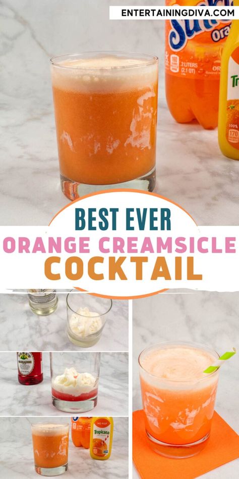 Orange Creamsicle Cocktail Recipe, Orange Liquor Drinks, Whipped Vodka Drinks, Orange Creamsicle Cocktail, Creamsicle Cocktail, Perfect Whipped Cream, Whipped Vodka, Whipped Cream Vodka, Orange Crush Soda