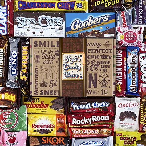 Amazon.com : Vintage Old Fashioned Retro Candy Bars Assortment - PERFECT Throwback Present for Chocolate Lovers - Woman Man Girl Boy Adults College Student Kid : Grocery & Gourmet Food Chocolate Lovers Gift, Spooky Candy, Gift Baskets For Women, Retro Candy, Chocolate Candy Bar, Chocolate Wafers, Vintage Candy, Candy Bars, Best Gift Ideas