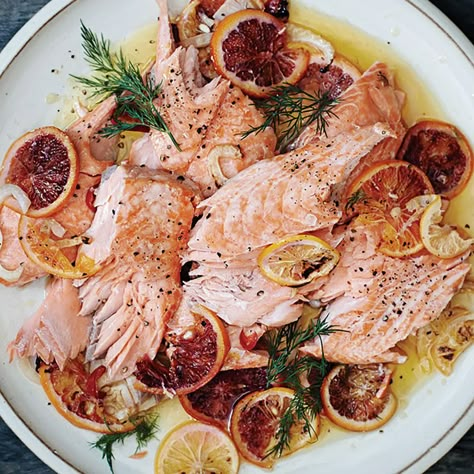 Feast of the Seven Fishes: 53 Italian Seafood Recipes for Christmas Eve | Epicurious Salmon With Fennel, Italian Seafood Recipes, Seven Fishes, Salmon Dishes, Winter Dinner, Cooking Salmon, Roasted Salmon, Fish Dishes, Whole 30 Recipes