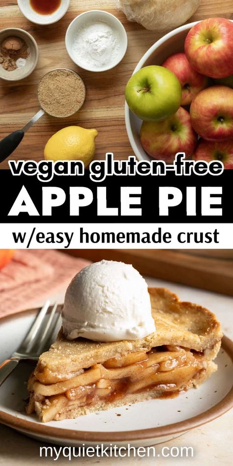 Vegan Apple Pie Crust, Vegan Apple Pie Recipe, Vegan Pies Recipes, Gluten Free Apple Pie, Vegan Apple Cake, Vegan Pies, Vegan Pie Crust, Vegan Apple Pie, Homemade Crust