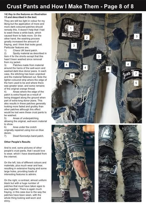 Crust Punk Style, Patch Ideas Diy, Crust Punk Pants, Trip Pants, Pants Guide, Alt Diy, Crust Pants, Punk Vest, Battle Jackets