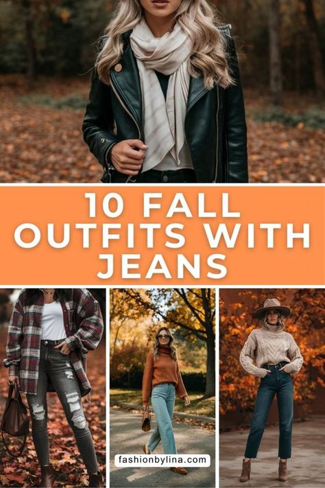 Stay warm and stylish with these 10 fall outfits with jeans. From cozy sweaters to stylish jackets, these looks are perfect for any fall day. Winter Looks With Jeans, Cute Winter Jeans Outfits, Mid 30s Fall Outfits Women, Autumn Outfits Over 40, Early Fall Casual Outfits, Fall 2024 Jeans Outfits, Stitch Fix Fall 2024, Women’s Fall Jeans Outfit, Fall Saturday Outfit