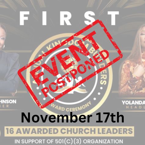 Event has been Postponed till NOVEMBER 17th. 2024 Due to the local natual disaster,  we have posponed the Annual Kingdom Builders Award Ceremony to November 17th 2024. Please check back for more information . #KingdomBuilders #GospelEntertainment #FaithBasedEvents #Unity #Community #Inclusivity #Connection #GospelMusic #LoveHopeFaith #SharedPurpose #TransformativeMusic #Empathy #Solidarity #HumanExperience #Inspiration Kingdom Builders, Award Ceremony, Gospel Music, Awards Ceremony, Human Experience, Faith Based, Faith Hope, More Information