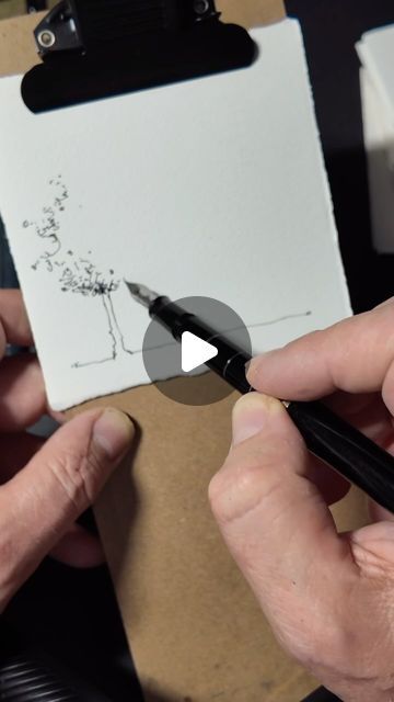 Martin Lachmair | A tiny ink drawing #drawing | Instagram Ink And Watercolour Drawings, Small Card Drawings, Pen And Wash Drawings, Ink Drawing Tutorial, Indian Ink Art Ideas, Martin Lachmair Art, A5 Size Drawings, Black Pen Sketches Easy, Watercolor And Pen Art Illustrations