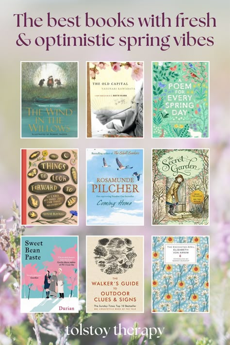 Books For Spring Reading Lists, Literature Books To Read, Cottagecore Books To Read, Books To Read In Spring, Spring Movies, Books About Spring, Spring Reading List, Cottagecore Books, List Of Books To Read