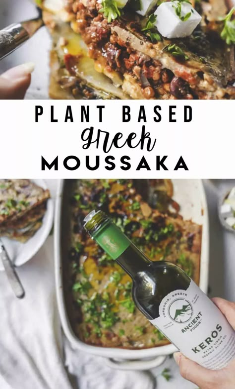 Easy Vegan Moussaka | FoodByMaria Moussaka Recept, Vegan Moussaka, Greek Moussaka, Vegan Greek, Greek Heritage, Plant Based Meals, Greek Dishes, How To Cook Potatoes, Vegan Condiments