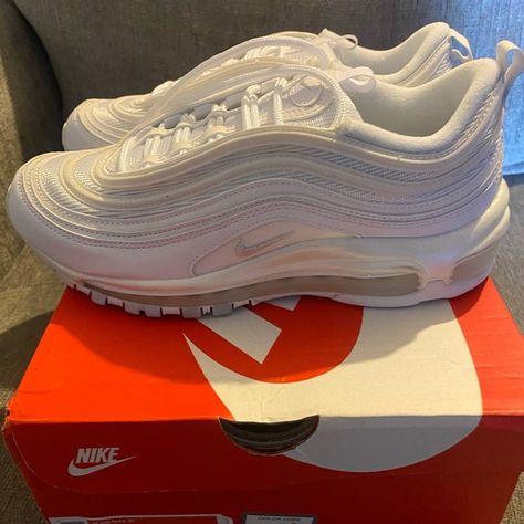 Nike Air Max 97, Size 8.5 women’s, White/White Platinum Color Airmax 97 White, Nike Airmax 97, New Nike Air, Nike Air Max 97, New Nike, White White, Air Max, Nike Air Max, Nike Shoes