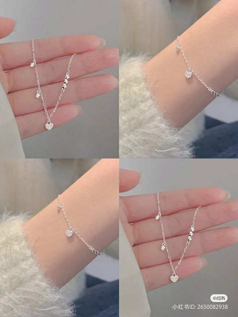 Korean Bracelet, Simple Necklace Designs, Minimalist Jewelry Silver, Silver Bracelet Designs, Hand Jewelry Rings, Fancy Jewelry Necklace, Daily Wear Jewellery, Pretty Jewelry Necklaces, Goddess Jewelry