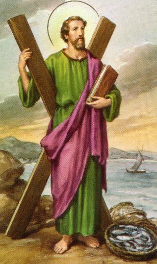 Favorite Traditions of St. Andrew the Apostle's Day - Interesting tradition of how St. Andrew's relics arrived in Scotland. Andrew The Apostle, Santo Andre, Saint Andrews, Novena Prayers, Patras, Saints Days, St Andrew, St Andrews, Prayer Cards