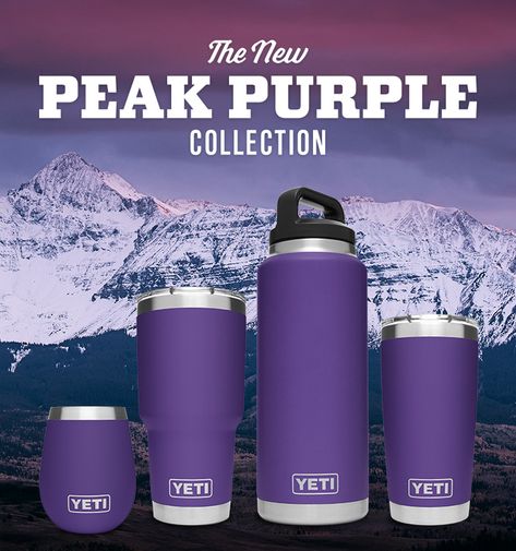 Peak Purple YETI Rambler Drinkware Yeti Gift Ideas, Yeti Cup Gift Basket Ideas, Purple Yeti, Yeti Cup Designs, Yeti Rambler Tumblers, Amazon Account, Yeti Coolers, Cooler Bags, Yeti Cups