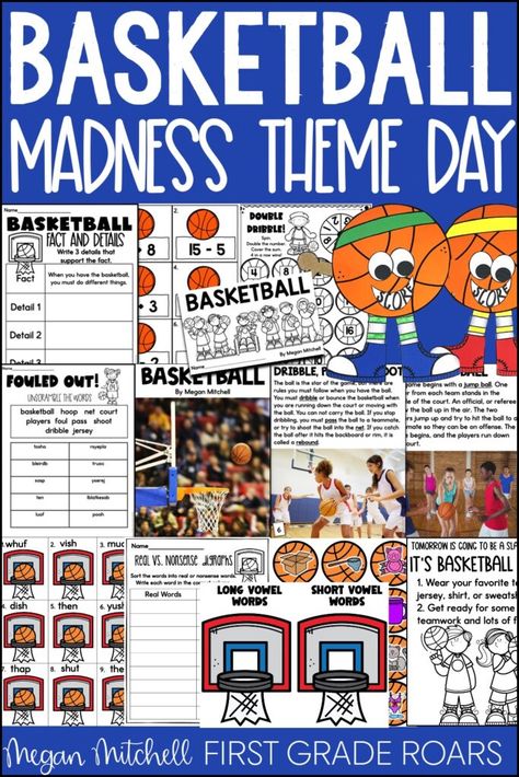 Basketball Classroom Transformation, March Madness Classroom Ideas, March Madness Book Tournament, March Madness Ideas, March Madness Math, Basketball Classroom, March Madness Books, Activies For Kids, Basketball Activities