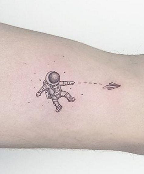 Aerospace Tattoo, Mini Astronaut Tattoo, Small Astronaut Tattoo, Astronaut Tattoos, Tattoo Astronaut, Cool Space Tattoos, Space Tattoo Ideas, James Webb Telescope, Space Tattoos