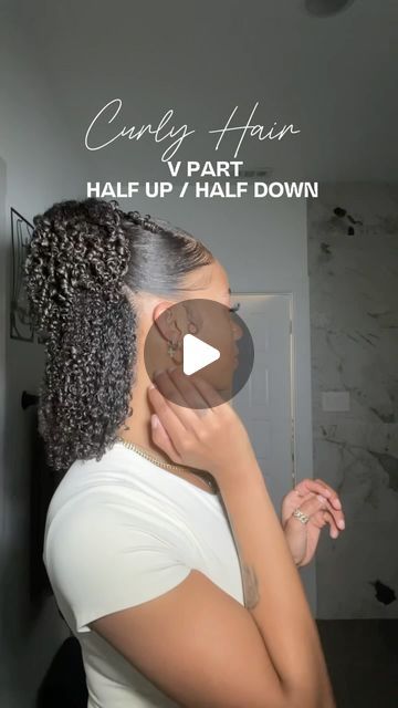 Lala Ronay on Instagram: "trying a half up half down with a little twist ➰✨🤌🏾" Half Up Half Down Naturally Curly Hair, Cute Natural Hair Styles Black Women, Wash And Go Half Up Half Down, Half Up Down Natural Hair, Half Up Natural Hairstyles, Half Up Half Down Wash And Go, Half Up Half Down Curly Hairstyles Natural Hair, Half Up Half Down Black Women Curly Hair, Half Up Half Down Twist Out